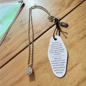 Electric Picks Legacy Gold Necklace Pendant CZ diamond solitaire Alexa Anglin